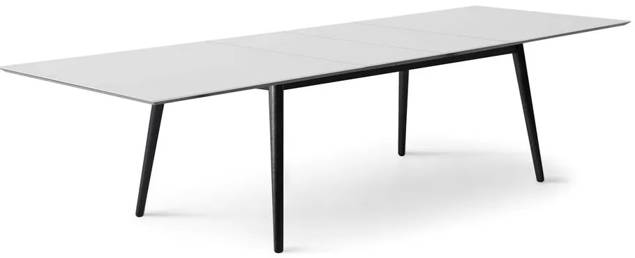 Fehér-fekete bővíthető étkezőasztal fehér asztallappal 100x210 cm Meza – Hammel Furniture