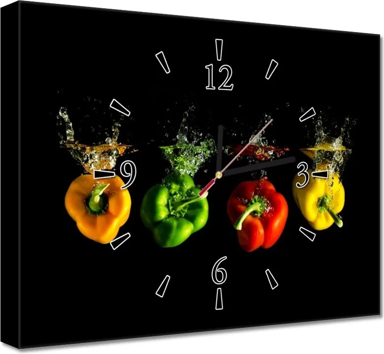 Falióra 40x30 Négy színes paprika