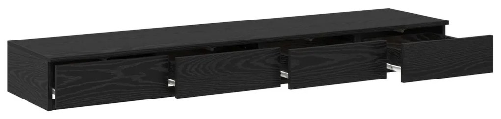 Ágyfiókok fiókkal Musta tammi 150 x 36.5 x 16.5 cm Faanyag