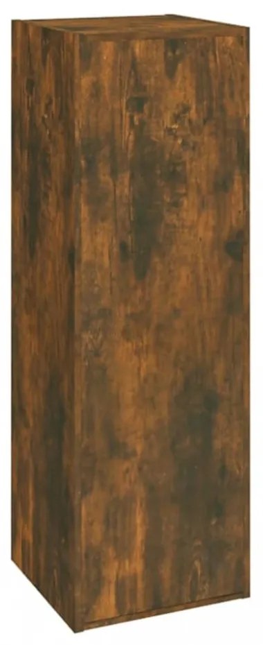 2 db füstös tölgy színű szerelt fa TV-szekrény 30,5x30x90 cm