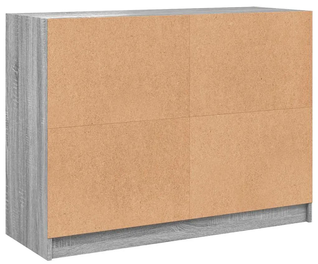 szürke sonoma színű szerelt fa tálalószekrény 102x37x75,5 cm