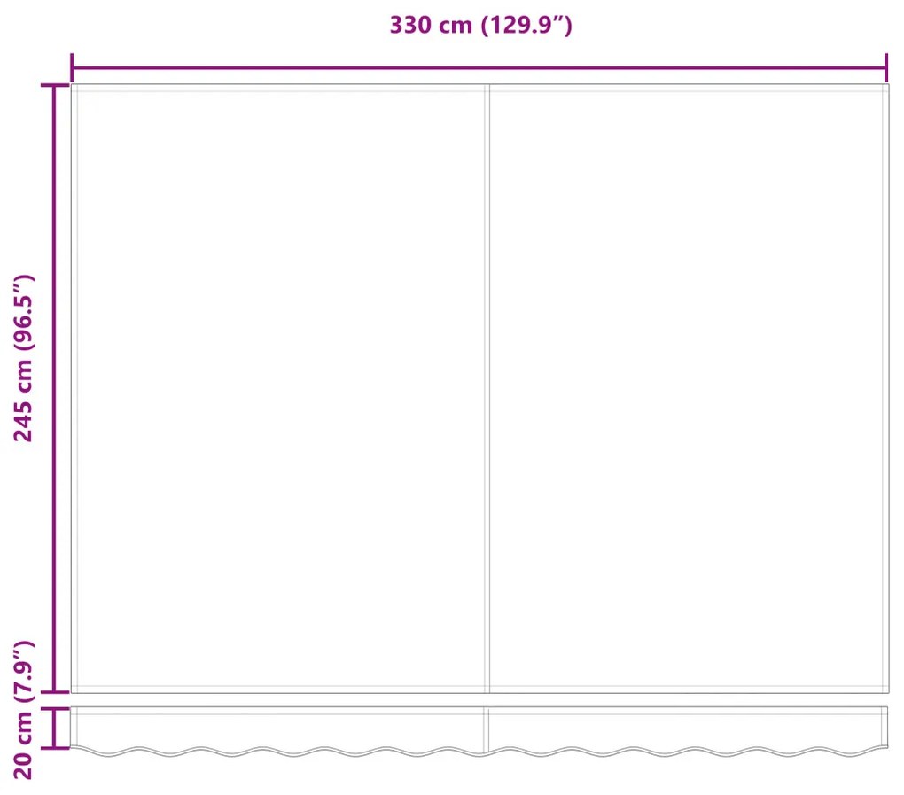 Kézi Behúzható Napellenző Sárga és Narancs 350x250 cm