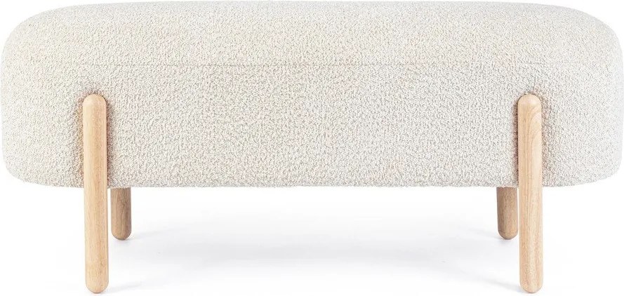 Krémszínű buklé párnázott pad Dayla – Bizzotto