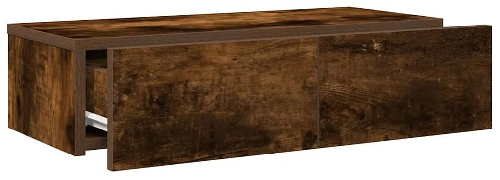 Falipolc fiókokkal füstölt tölgy 60x26,5x15 cm műszaki fa
