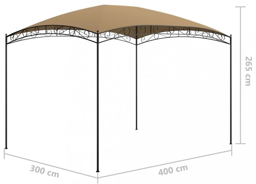 tópszínű pavilon 3 x 4 x 2,65 m 180 g/m²