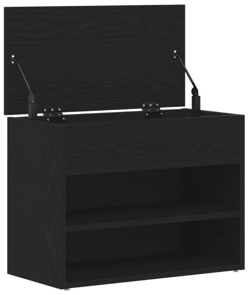 vidaXL Ülőpad Fekete Tölgy 60x30x45 cm Műanyag