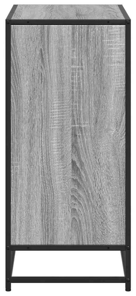 szürke sonoma színű szerelt fa könyvszekrény 80,5x35x76 cm