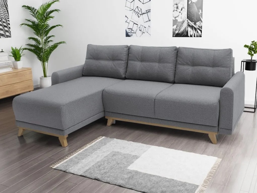 AKCIÓ világosszürke sarok ülőgarnitúra ORANGE, kétoldalas II. osztály