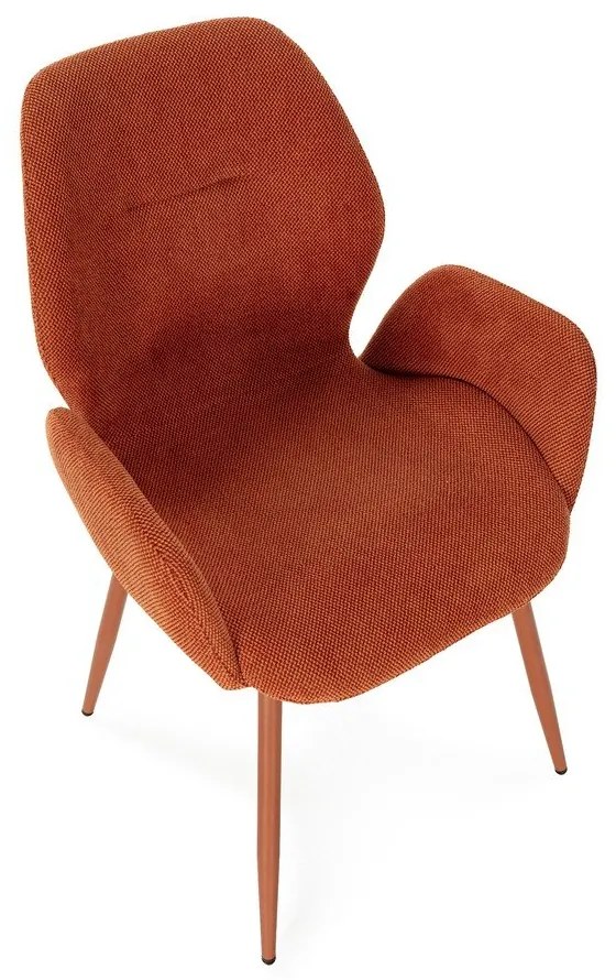 Terrakotta színű kárpitozott étkezőfotel szett 2 db-os Ansu – Marckeric