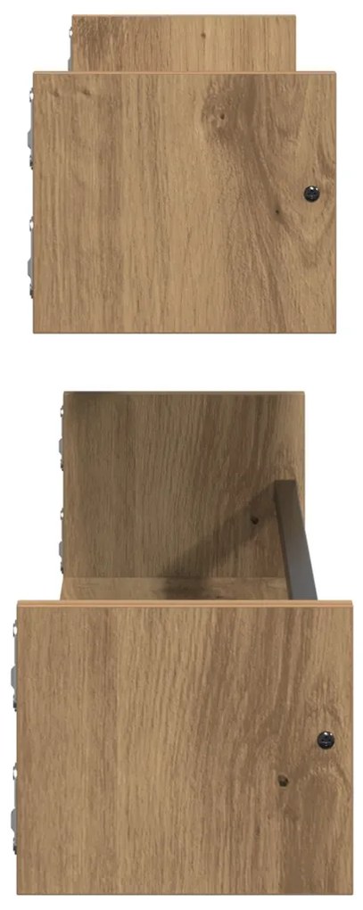 Falipolcok 2 db Artisan tölgy 80x16x14 cm Mérnök fa