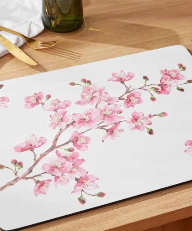 Pimpernel rózsaszín virágzó cseresznye alátét nagy asztalra tányér alá 6