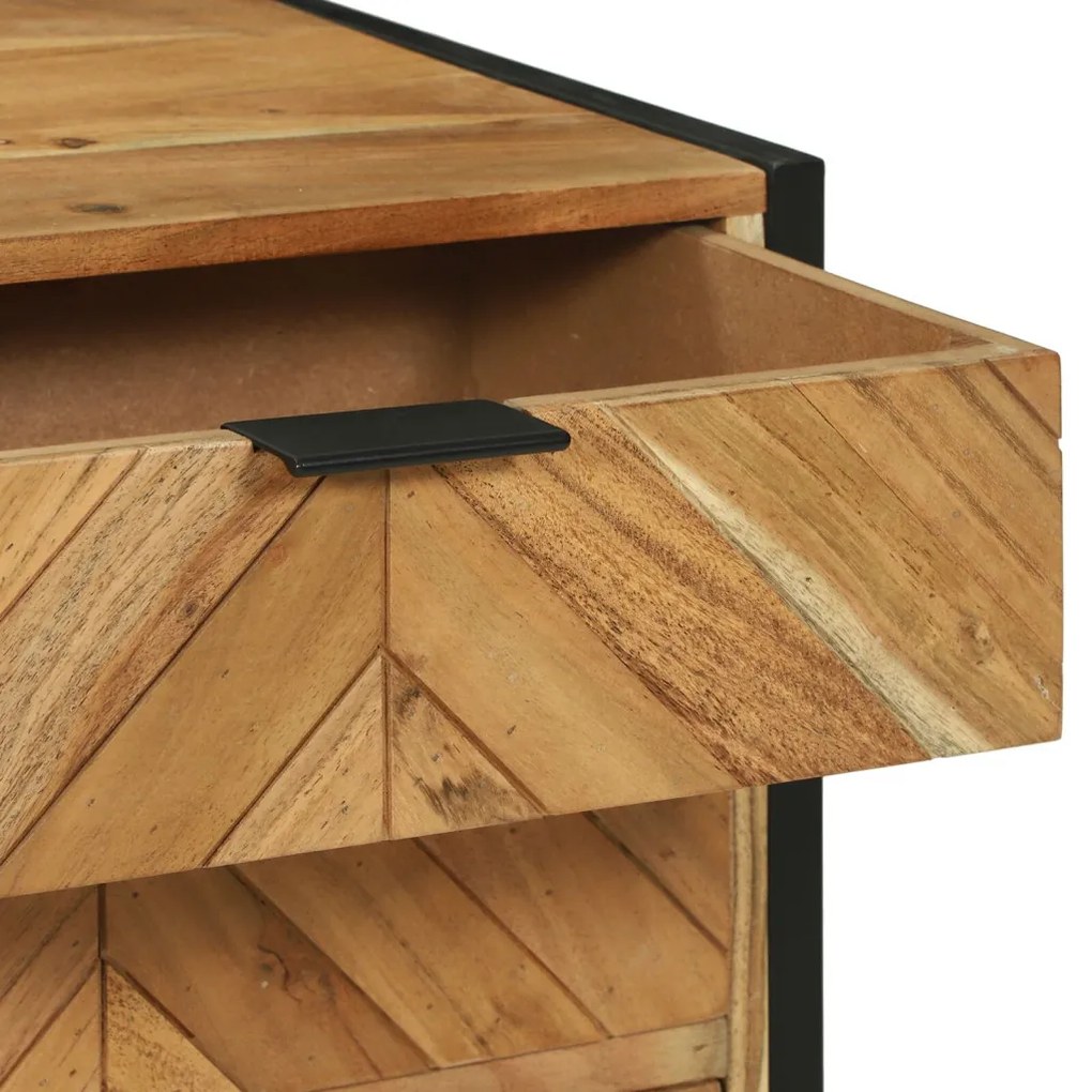 Highboard 50x35x75 cm Tömör fa Akác