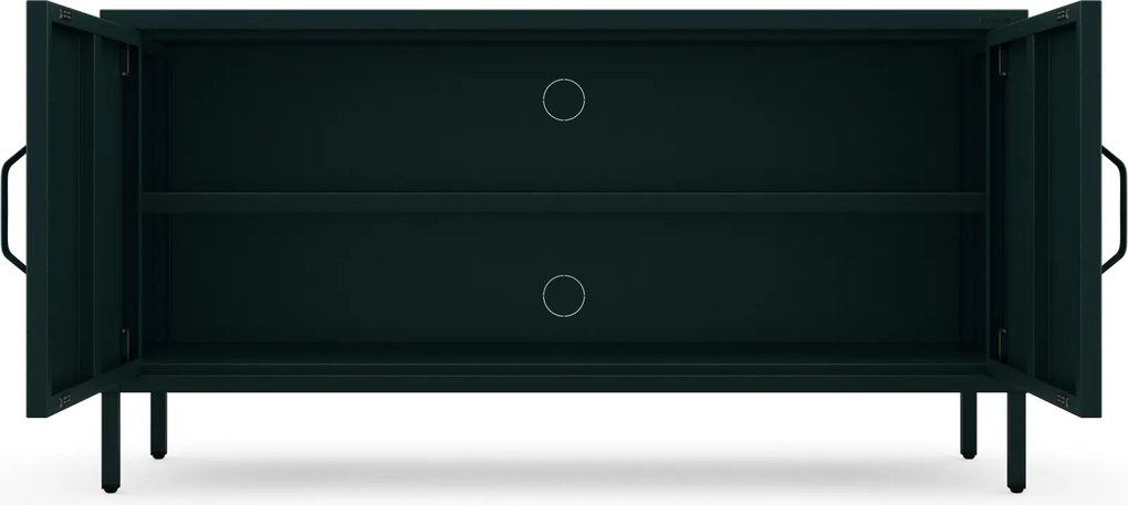 Fém TV-szekrény lábakkal, üvegzöld, 1150x595x400 mm: ROSA Modern