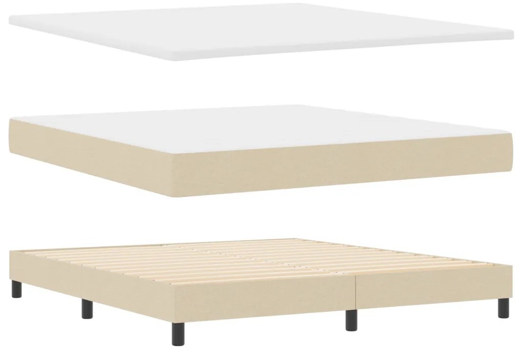 Boxspring Ágy Matraccal & LED Bézs 180x200 cm Szövet