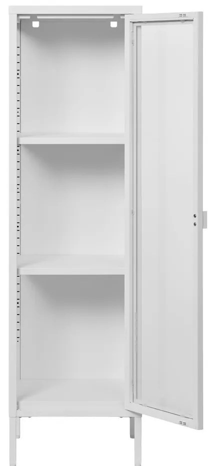 Brisbane keskeny vitrin, 1 üvegajtó, acél, fehér 40x35x140 cm