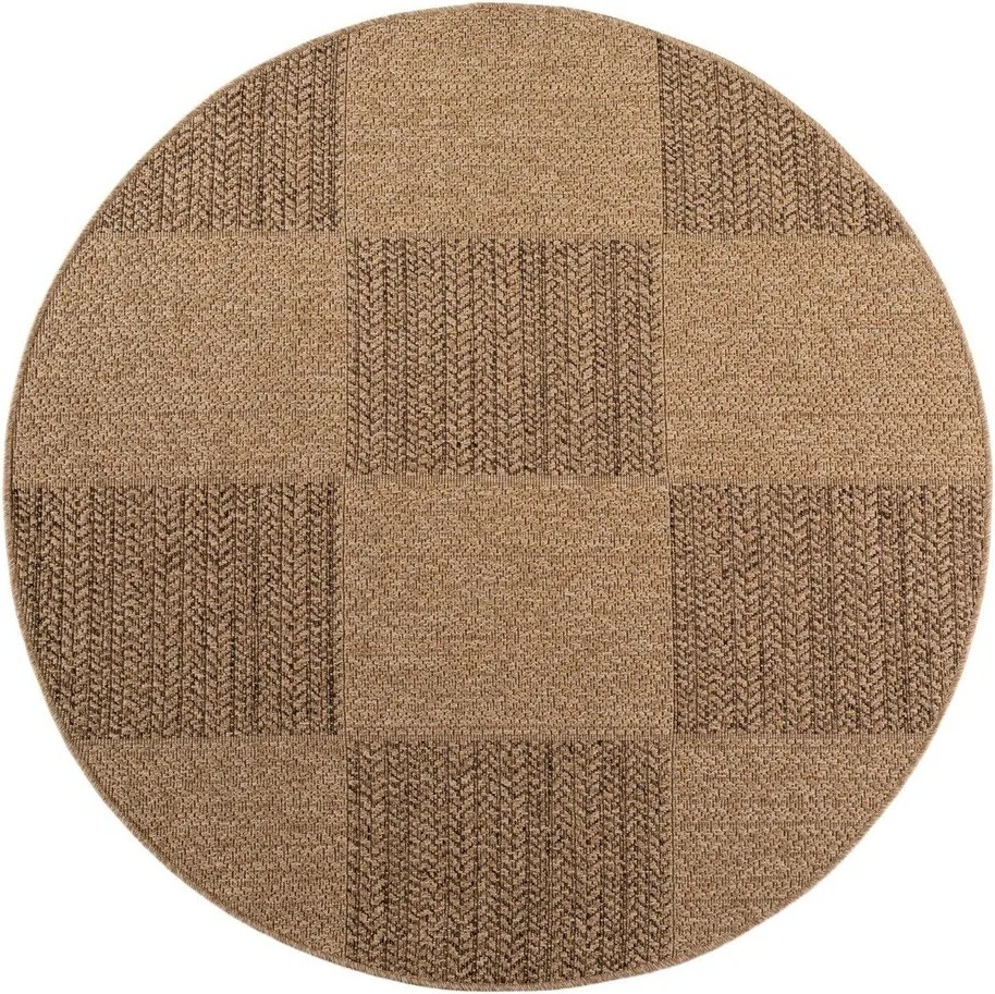 Barna kerek kültéri-beltéri szőnyeg ø 120 cm Timber 1405 – Ayyildiz Carpets