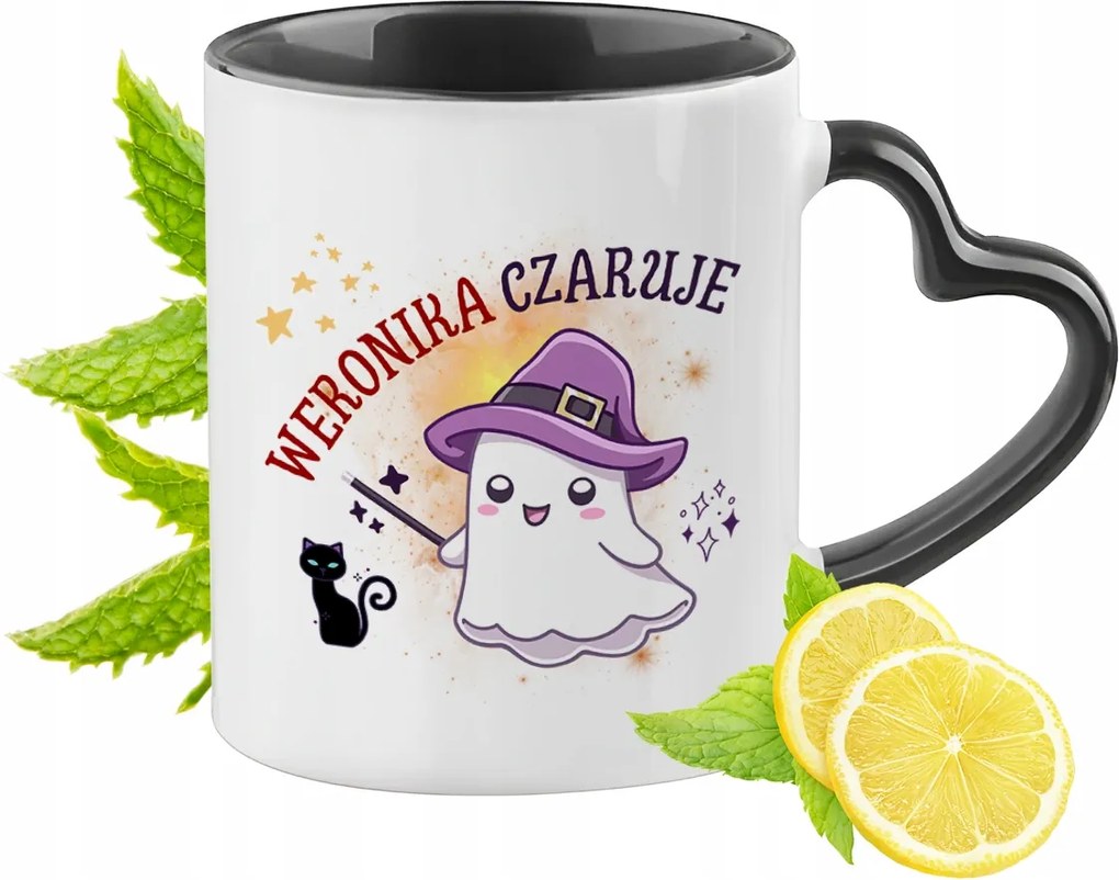 Fekete Bögre Szív Alakú Füllel Veronikának Ideális Ajándék