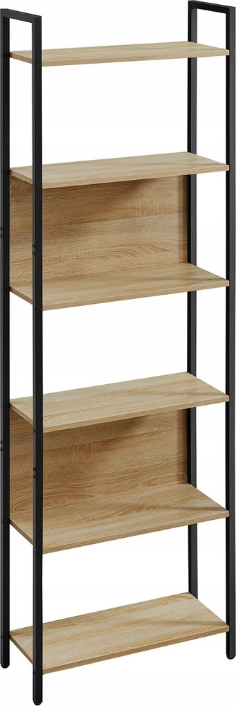 Könyvespolc, virágok, 6 szint- sonoma 60 x 24 x 186 cm