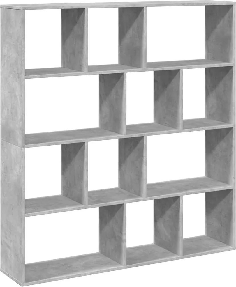 vidaXL betonszürke szerelt fa könyvszekrény 132 x 29 x 141,5 cm