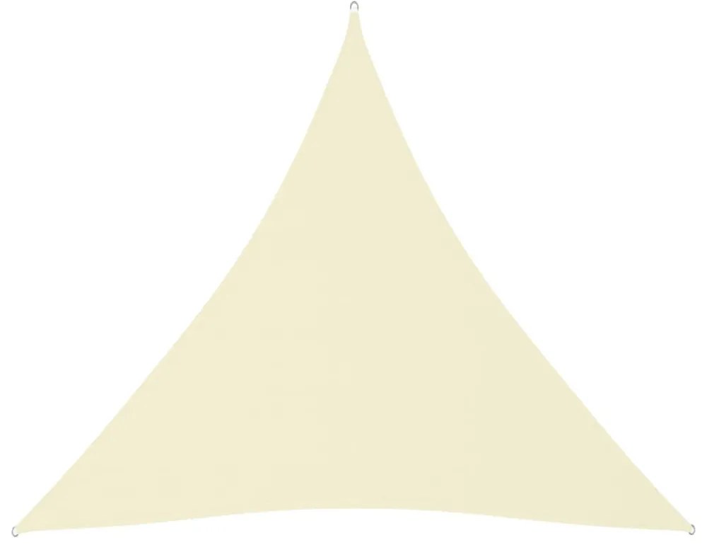 krémszínű háromszögű oxford-szövet napvitorla 3 x 3 x 3 m