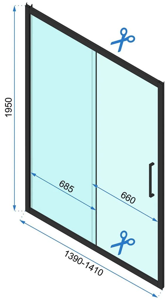 Rea Rapid Slide, zuhanykabin tolóajtóval 110 (ajtó) x 80 (fal), 6mm átlátszó üveg, króm profil, KPL-K5603