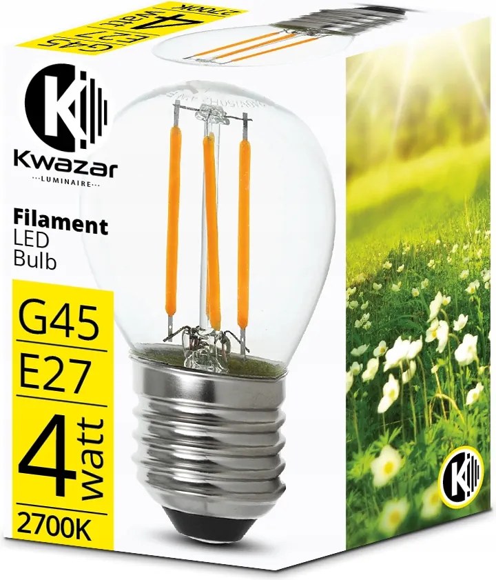 Led izzó E27 Filament 4W Edison G45 Kis Golyó dekoratív loft fényfüzér