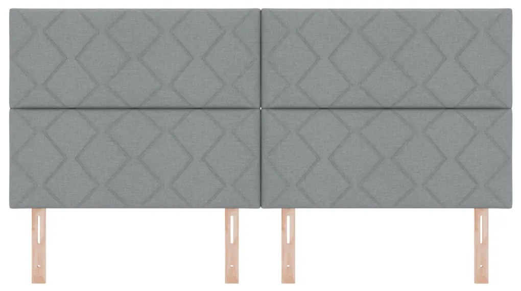 LED Fejtámla Gyémánt Blokkok Dizájn Világosszürke 200 cm Szövet