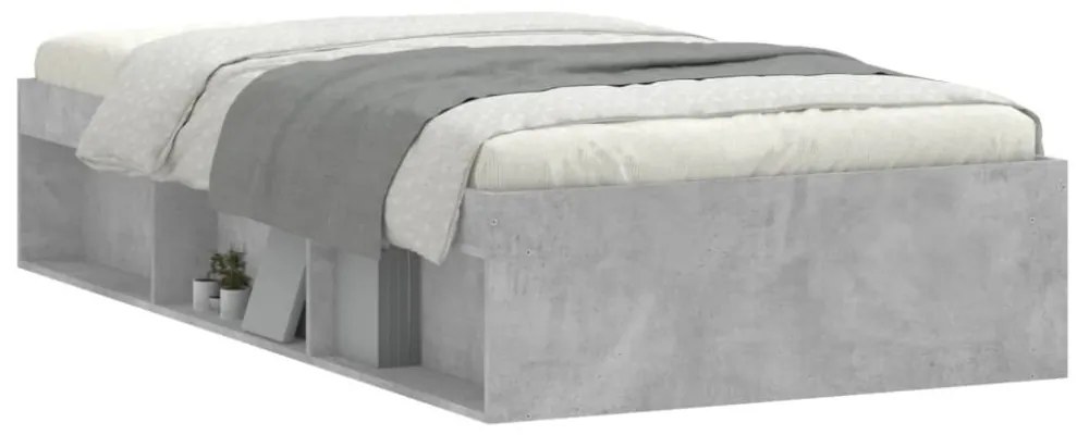 betonszürke ágykeret 90 x 200 cm