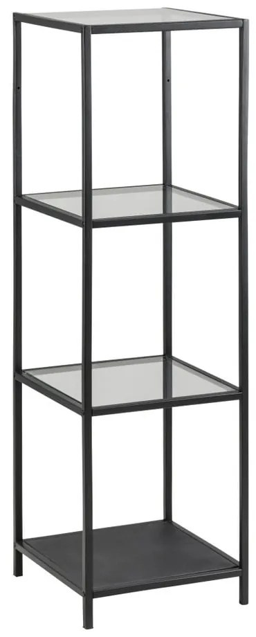 Fekete üveg polcos állvány 35x120 cm Seaford – Actona