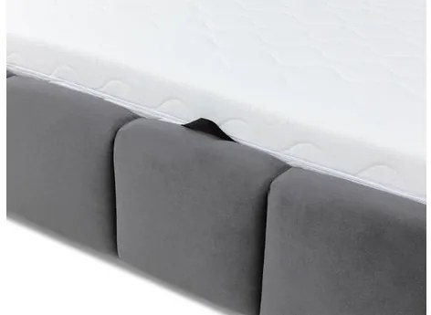 Franciaágy 180 cm Leskana (szürke) (ágyráccsal) (tárolóhellyel). 1104366