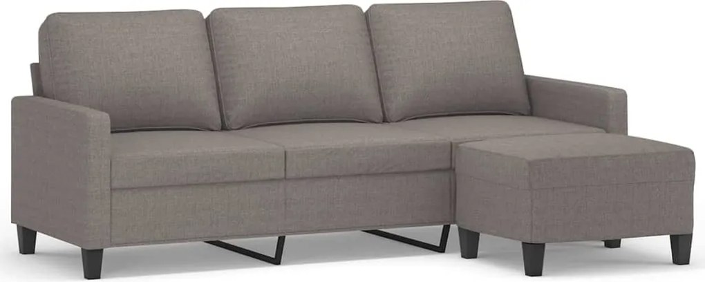 vidaXL 3 személyes tópszínű szövet kanapé lábtartóval 180 cm