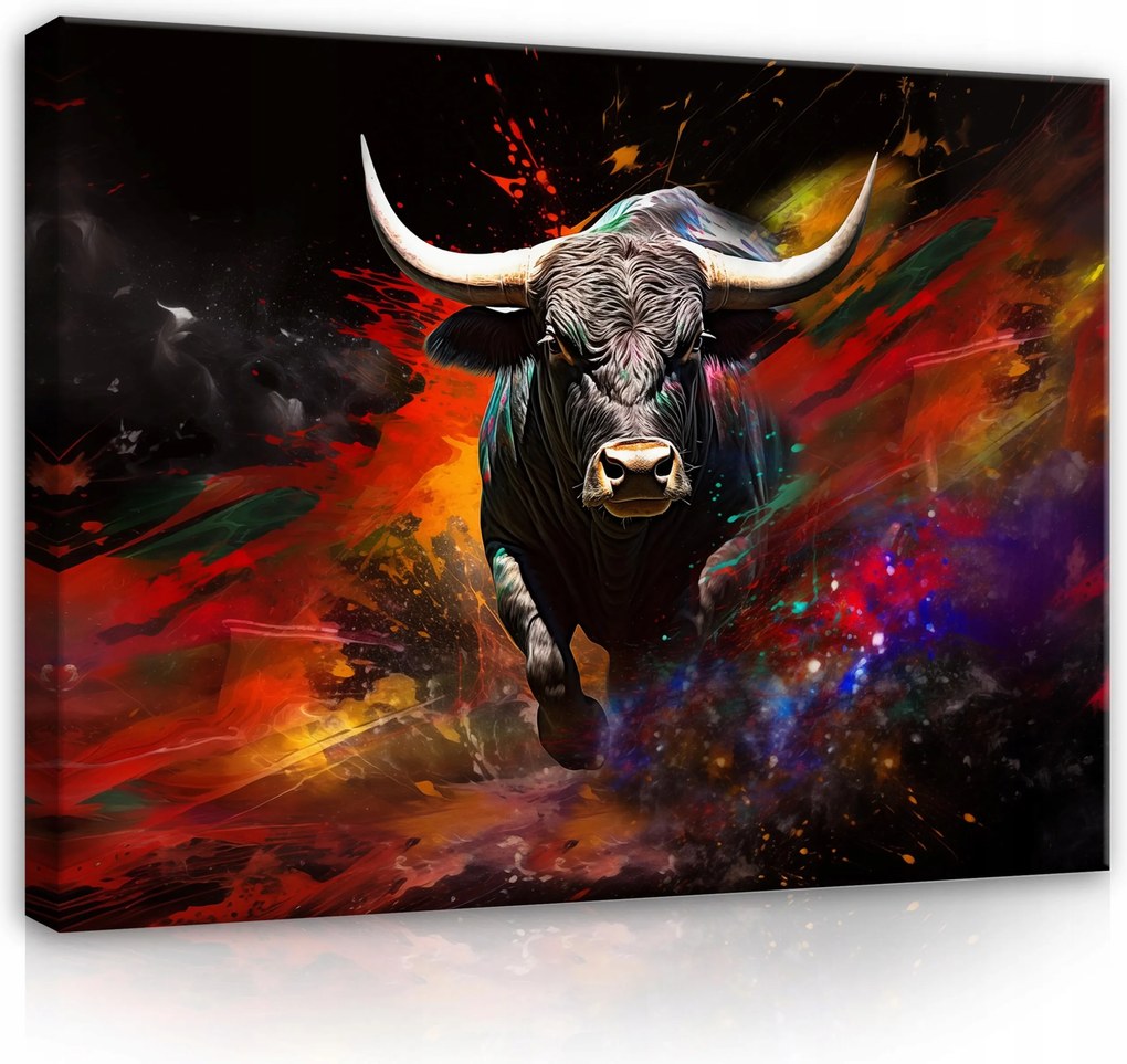 Vászon Falikép Absztrakt Bika A Nappali Hálószobájába Modern 100x70