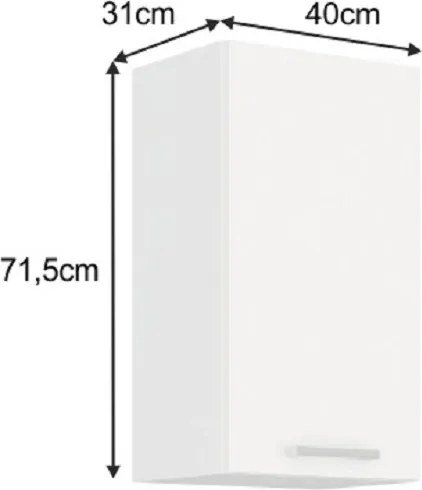 Felsőszekrény, fehér, SPLIT 40 G-72 F