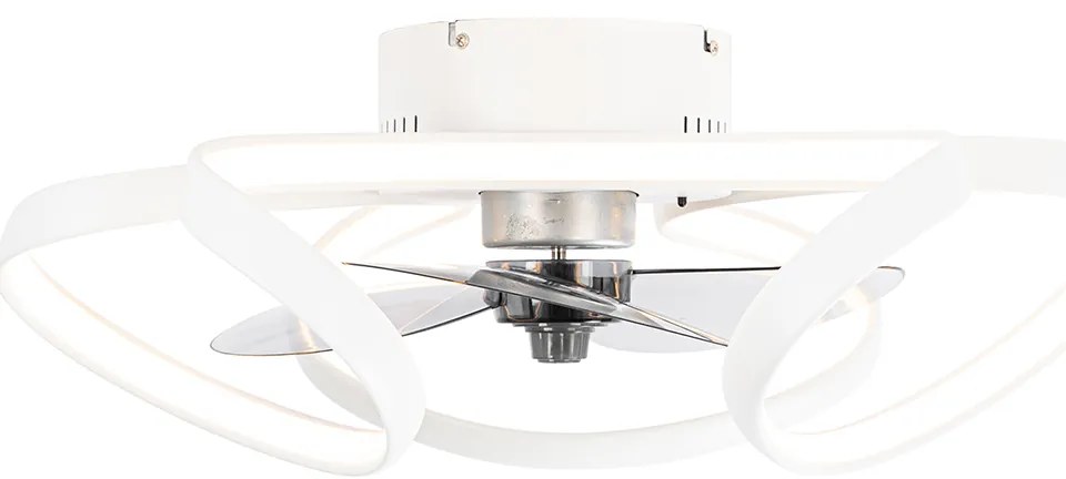 Mennyezeti ventilátor fehér 55 cm LED-del, dimmelhető, távirányítóval - Mandy