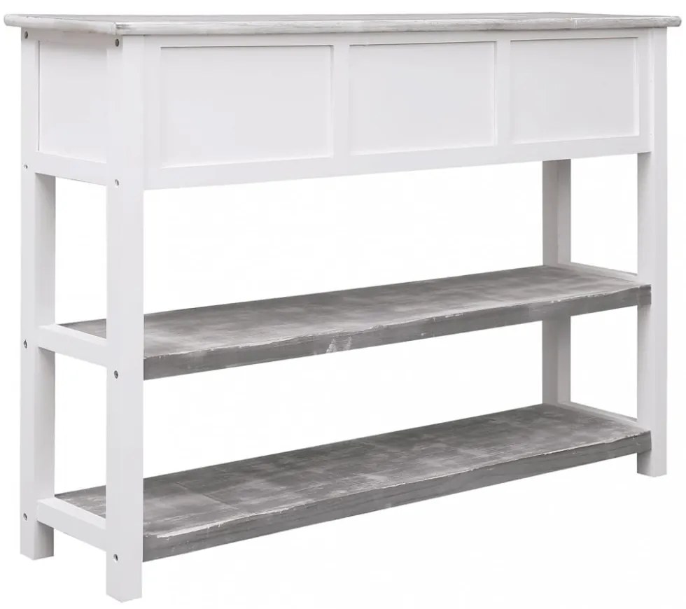 antik szürke tömör császárfa tálalószekrény 108 x 30 x 76 cm