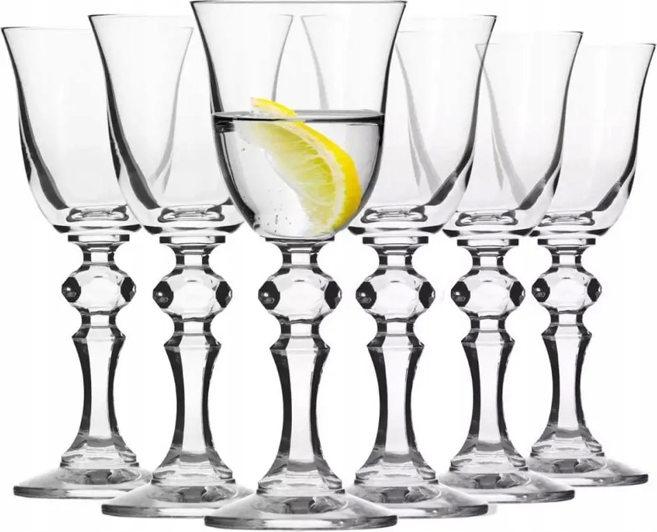 Vodka poharak Líra tinktúrák a lábon Elegáns Krista Krosno 6 x 50