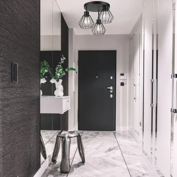 Felületre szerelhető csillár AUDREY 3xE27/60W/230V fekete