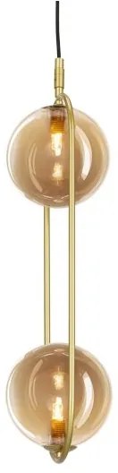 Csillár zsinóron CORDEL 2xG9/28W/230V réz/füstös bézs