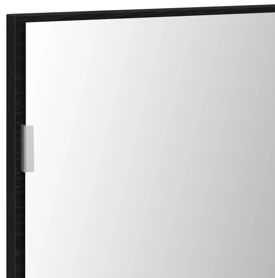 Fürdőszoba Tükörszekrény LED világítással Fekete Tölgy 80x37 cm