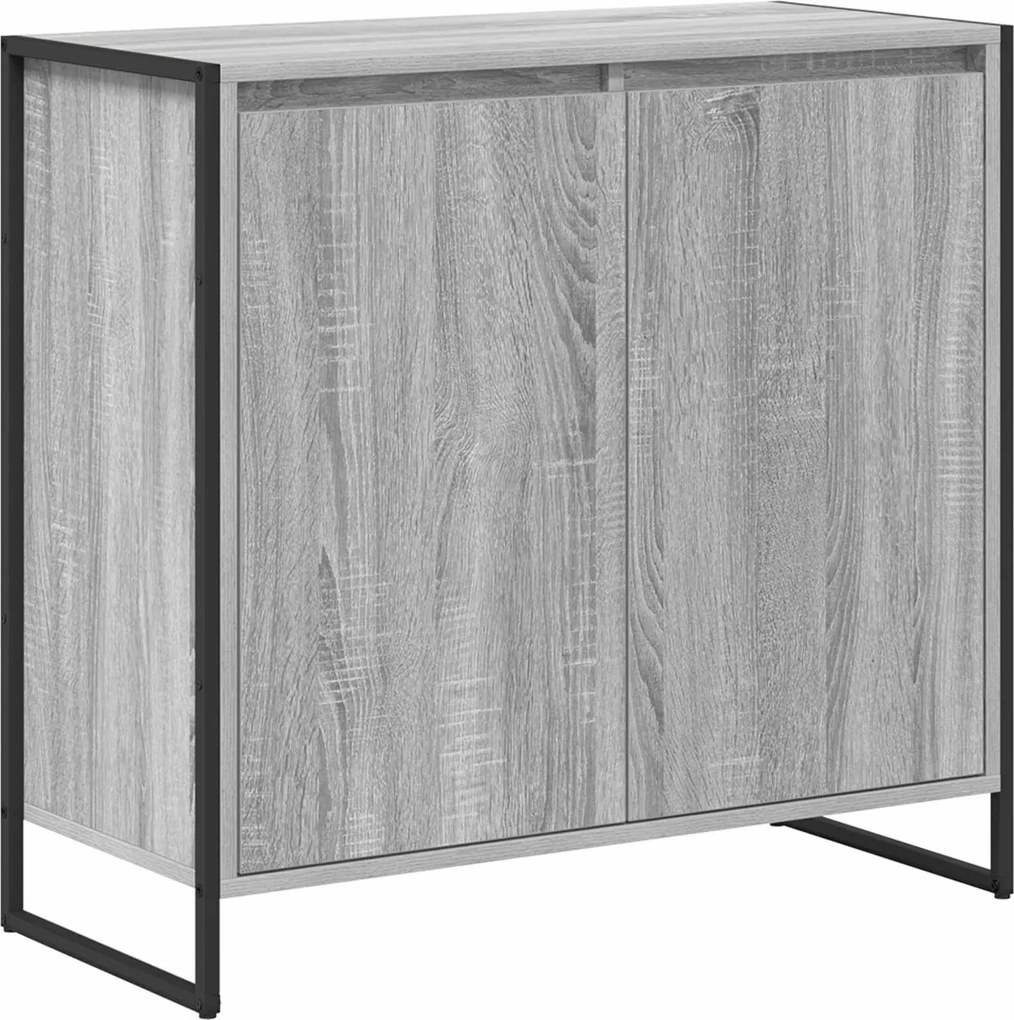 vidaXL Oldalsó szekrény Szürke Sonoma 79 x 36 x 75 cm Faanyag