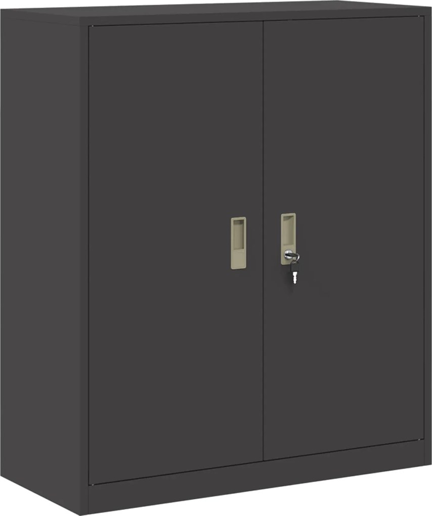 vidaXL Tárolószekrény Fekete 90 x 40 x 105 cm Acél