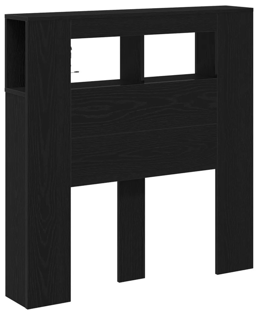 LED ágytámla Musta tammi 100 x 18.5 x 103.5 cm Faanyag