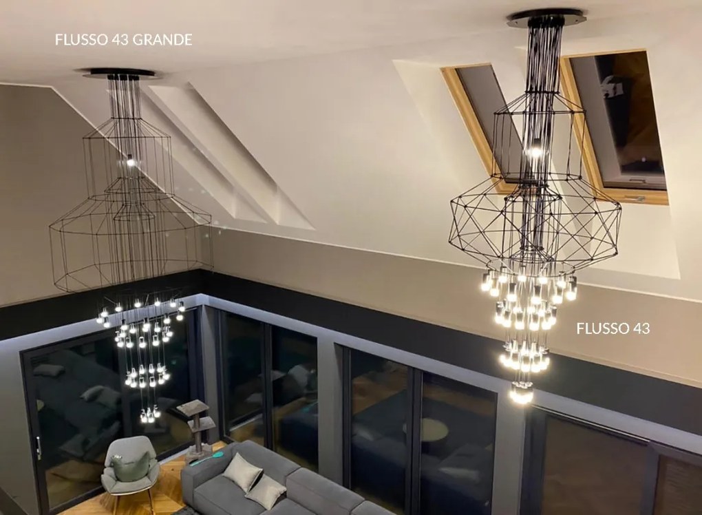 KING HOME JD0032-43P FLUSSO Modern Led Függesztett Lámpa Fekete G9 IP20