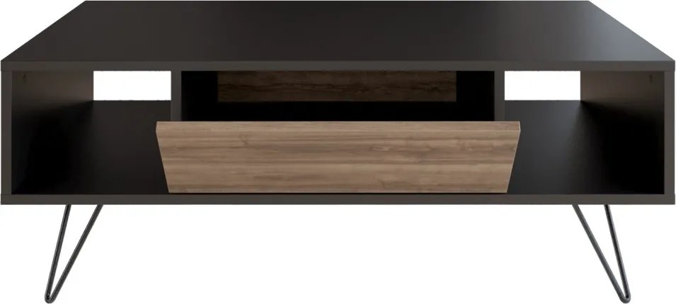 Mistico dohányzóasztal, fekete-dió, 120 cm
