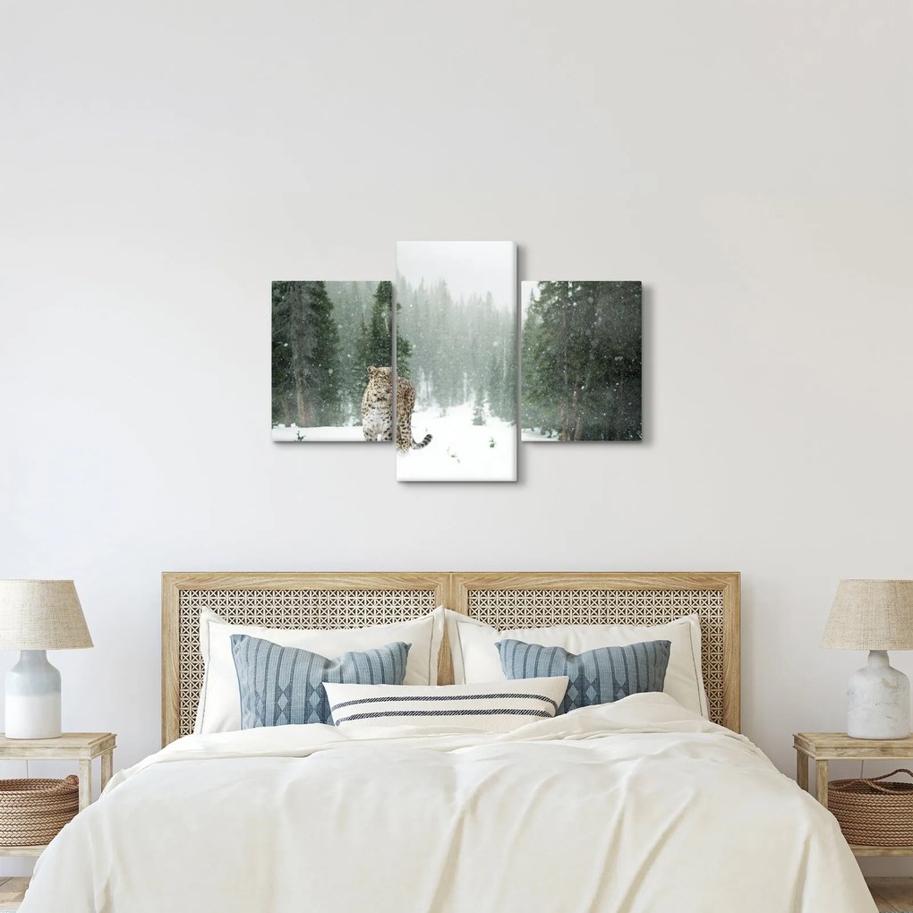 Leopárd a hóban képe (90x60 cm)