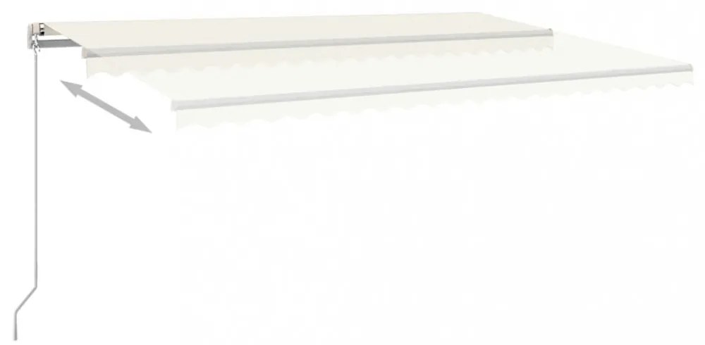 krémszínű kézzel kihúzható napellenző 500 x 350 cm
