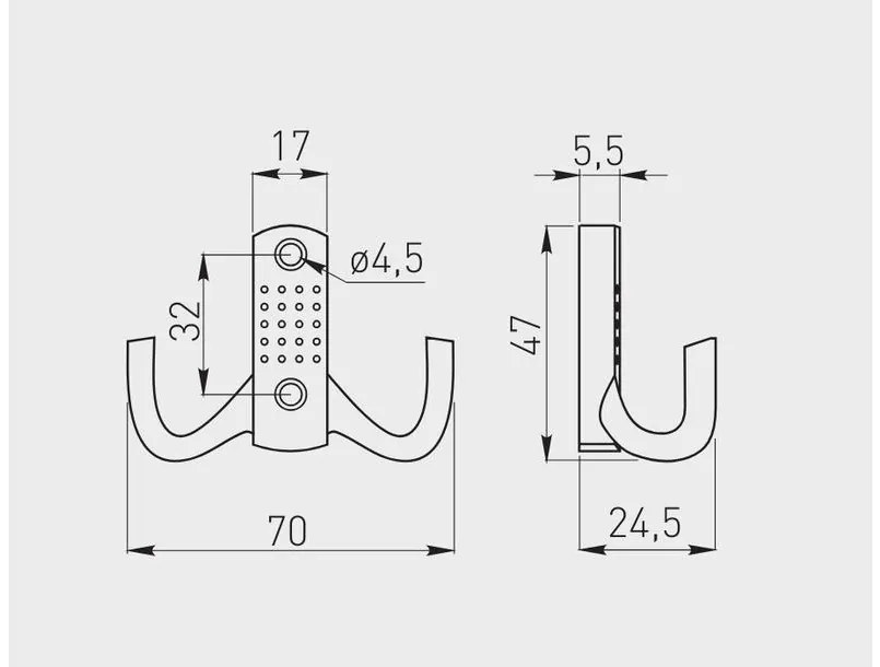 Fogas fém, K23-B0, antik ezüst