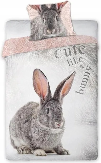 Gyerek pamut Ágyneműhuzat Nyuszi 160x200 cm