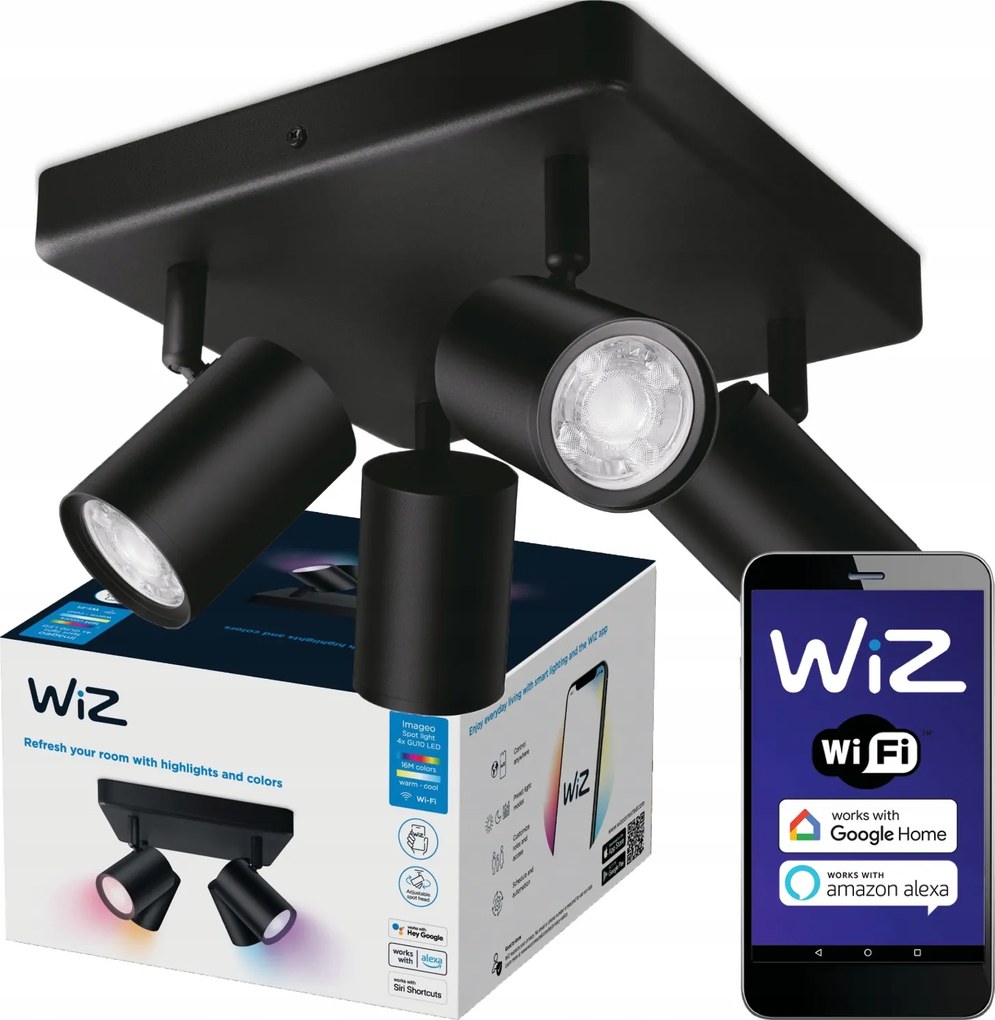 Mennyezeti Led reflektor Spot 4x 5W Fehér Rgb Smart WiFi WiZ