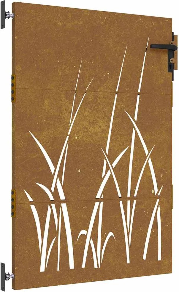 vidaXL fűmintás corten acél kerti kapu 85 x 125 cm
